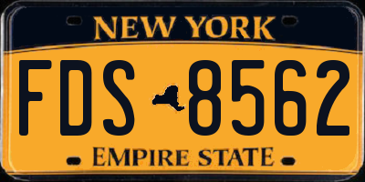 NY license plate FDS8562