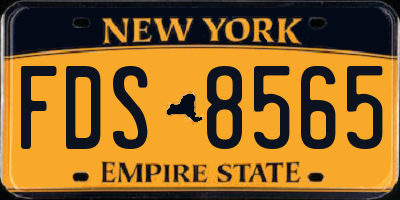 NY license plate FDS8565