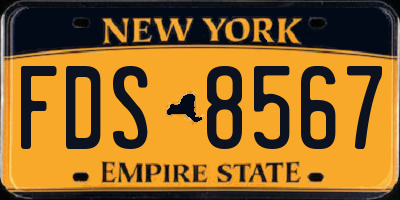 NY license plate FDS8567
