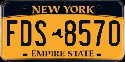 NY license plate FDS8570