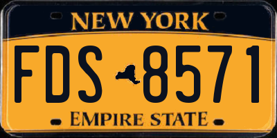 NY license plate FDS8571