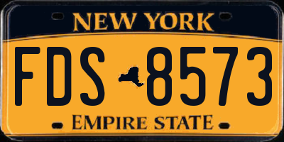 NY license plate FDS8573
