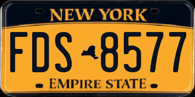 NY license plate FDS8577