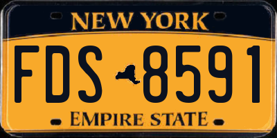 NY license plate FDS8591