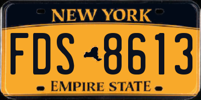 NY license plate FDS8613