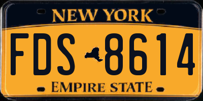 NY license plate FDS8614