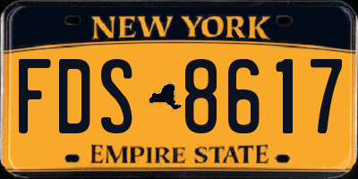 NY license plate FDS8617