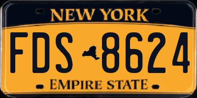NY license plate FDS8624
