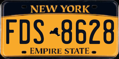 NY license plate FDS8628