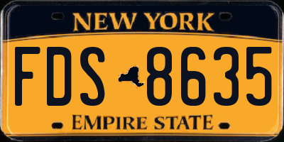 NY license plate FDS8635