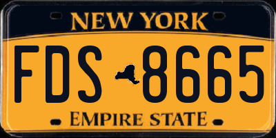 NY license plate FDS8665