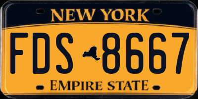 NY license plate FDS8667