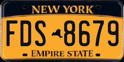 NY license plate FDS8679