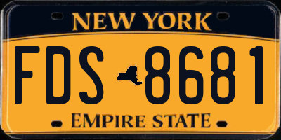 NY license plate FDS8681