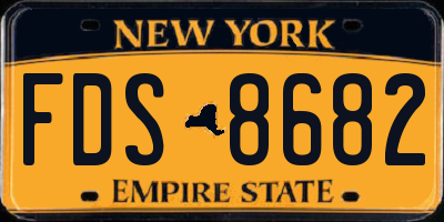NY license plate FDS8682