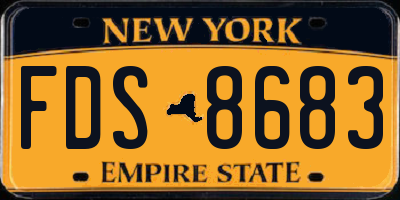 NY license plate FDS8683