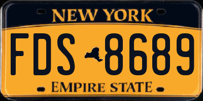 NY license plate FDS8689