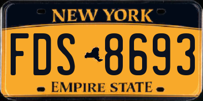 NY license plate FDS8693