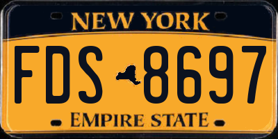 NY license plate FDS8697
