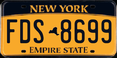 NY license plate FDS8699