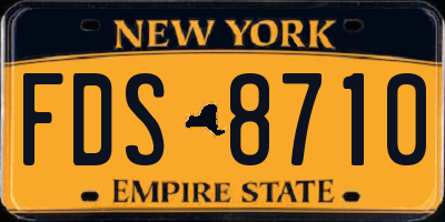 NY license plate FDS8710