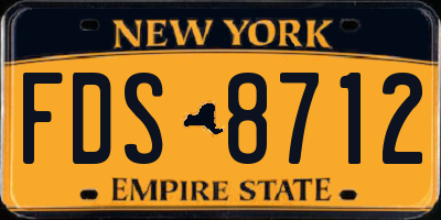 NY license plate FDS8712