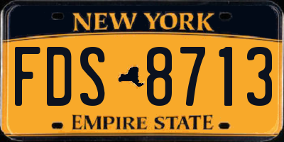 NY license plate FDS8713