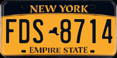 NY license plate FDS8714