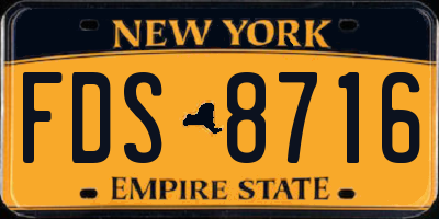 NY license plate FDS8716