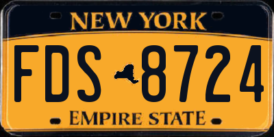 NY license plate FDS8724