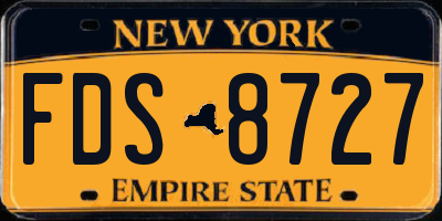 NY license plate FDS8727