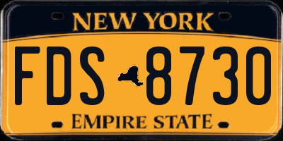 NY license plate FDS8730