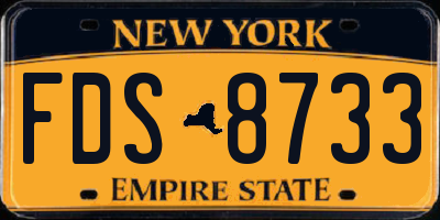 NY license plate FDS8733