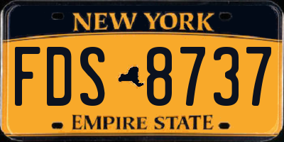 NY license plate FDS8737