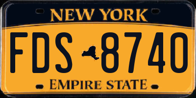 NY license plate FDS8740