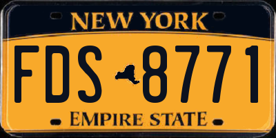 NY license plate FDS8771
