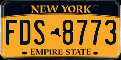 NY license plate FDS8773