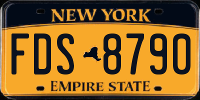 NY license plate FDS8790