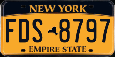 NY license plate FDS8797