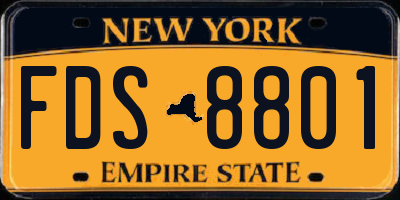 NY license plate FDS8801