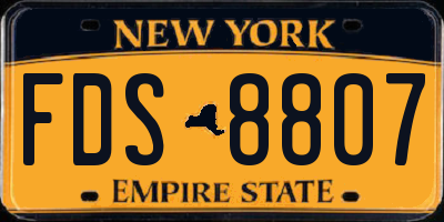 NY license plate FDS8807