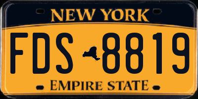 NY license plate FDS8819