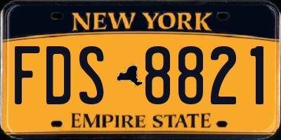 NY license plate FDS8821