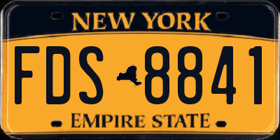 NY license plate FDS8841