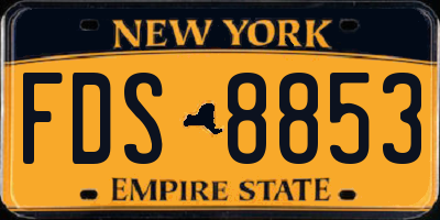 NY license plate FDS8853