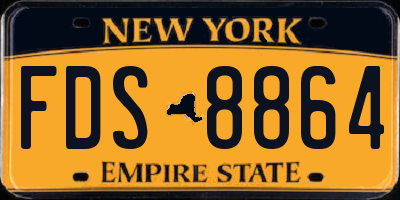 NY license plate FDS8864