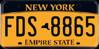 NY license plate FDS8865