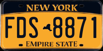 NY license plate FDS8871