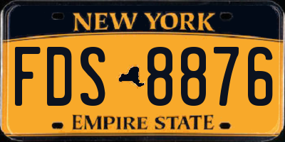 NY license plate FDS8876