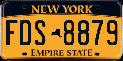 NY license plate FDS8879